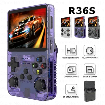 2023 R36S Ретро Игровая Консоль R35S 64GB Mini Games Box Портативные Портативные Игровые Устройства PS1 Система Linux 3,5-дюймовый IPS экран