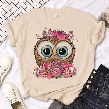 Женская уличная одежда с изображением совы, забавная футболка, женская графическая одежда