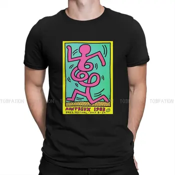 Мужская футболка с геометрическими граффити Iazz Festival Haring, хлопковая футболка с графическим вырезом, топы Harajuku