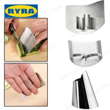 Защита для пальцев из нержавеющей стали, защита от порезов, Безопасная защита для рук при нарезке овощей, Кухонные гаджеты, кухонные аксессуары