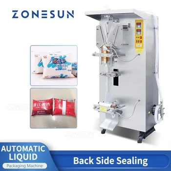 Автоматическая Машина для упаковки жидкостей в пакеты ZONESUN Plastic BeanMilk SauceBag для розлива и запайки сока ZS-GJH1000