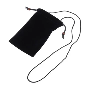 чехол для YEZZ LIV 3S LTE (2023) с цепочкой и петлей, Фланелевая сумка для переноски из мягкой ткани - черный