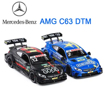 1: 32 Модель раллийного автомобиля Mercedes-Benz C63 DTM, игрушечный суперспортивный автомобиль из сплава, отлитый под давлением, для детской коллекции игрушек, звук, свет, отъезд назад