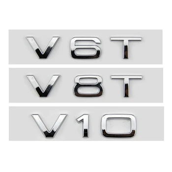 3d ABS Автомобильные Буквы V10 V8T V6T Логотип Автомобиля Боковое Крыло Эмблема Значок Наклейка Для Audi A6 C7 S4 A4 B7 SQ7 R8 S8 S6 Наклейка Аксессуары