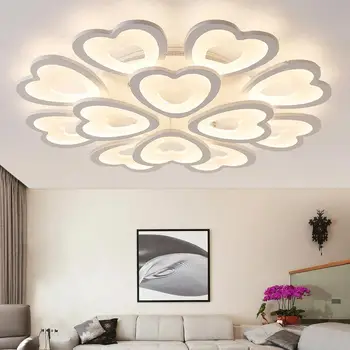 Современная светодиодная люстра для гостиной, потолочная люстра в форме сердца, Спальня, кухня, скандинавское освещение для дома, роскошный декор