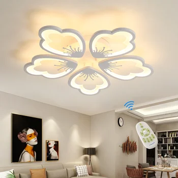 Современный светодиодный потолочный светильник с регулируемой яркостью, креативный дизайн, акриловая люстра для гостиной, ресторана, спальни, прихожей, 5 головок