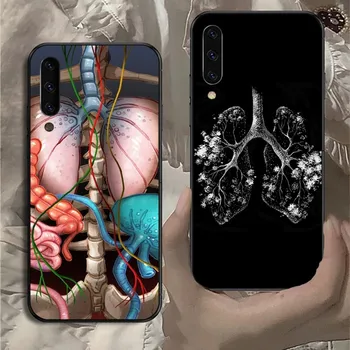 Медицинский чехол для телефона с анатомией человека Samsung Note 9 10 20 Plus Pro Ultra J6 J5 J7 J8 Мягкий черный чехол для телефона