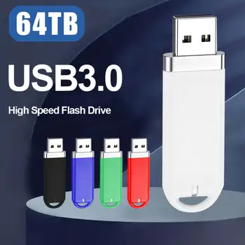 Флеш-накопитель 64 ТБ памяти 16 ТБ Портативный водонепроницаемый U-диск Высокоскоростная передача данных по USB 3.0 Металлический USB-накопитель Бесплатная доставка