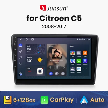 Junsun V1 AI Voice Беспроводной CarPlay Android Авторадио для Citroen C5 2008 2009 2010 2011-2017 4G Автомобильный Мультимедийный GPS 2din