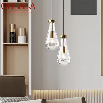 Современный хрустальный подвесной светильник OULALA, светодиодная латунь, креативная простая люстра в скандинавском стиле, лампа для домашней столовой, спальни