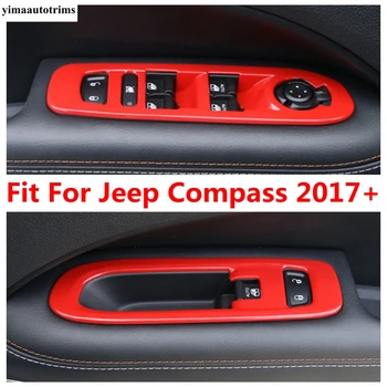 Внутренняя Дверь Автомобиля, Подлокотник, Кнопка Подъема Оконного Стекла, Рамка, Панель, Отделка, ABS Аксессуары Для Интерьера, Подходящие Для Jeep Compass 2017-2021