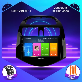 Android 9-дюймовый автомобильный радиоприемник с сенсорным экраном, аудио-видео стереоплеер для Chevrolet Chevy Spark M300 2009-2016