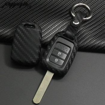 Карбоновый Силиконовый Чехол Для Ключей Автомобиля Honda Accord Civic CR-V CR-Z HR-V Pilot Smart Remote Fob Чехол Для Ключей Брелок Защитная Сумка