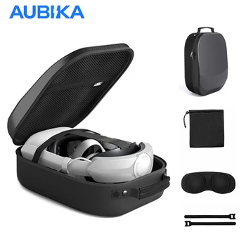 Чехол AUBIKA для переноски контроллеров гарнитуры виртуальной реальности Oculus Quest 2 / Pico 4, аккумулятора и элитного ремешка, жесткий защитный чехол для путешествий