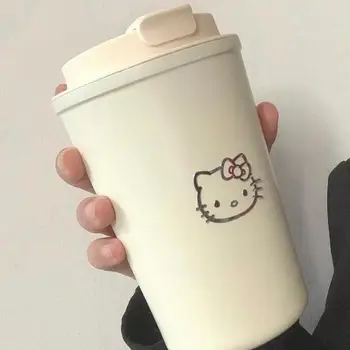 Kawaii Sanrio Thermos Cup Hello Kitty 380 мл из нержавеющей стали 304, Мультяшный Милый Портативный Изоляционный Стакан для воды, Подарок для девочки на Рождество