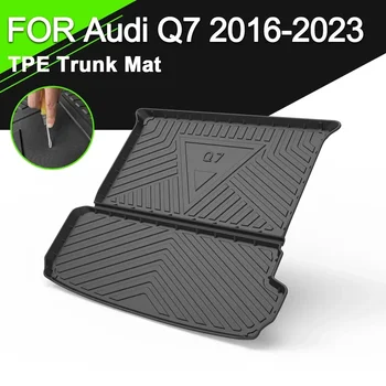 Для Audi Q7 2016-2023 Коврик для задней крышки багажника автомобиля TPE Водонепроницаемые нескользящие резиновые аксессуары для грузовых лайнеров