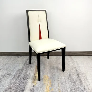 o125 Углеродистая сталь мягкая сумка обеденный стул со спинкой домашний белый простой современный китайский табурет гостиничный обеденный стол