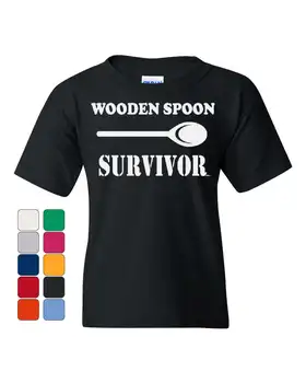 Деревянная ложка Молодежная футболка Survivor Забавная футболка с юмором колледжа