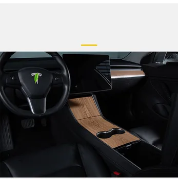 Наклейка на центральную панель управления автомобиля для Tesla Model 3 2017-20 Аксессуары для защиты интерьера для Tesla Model Three, деревянная консоль Y