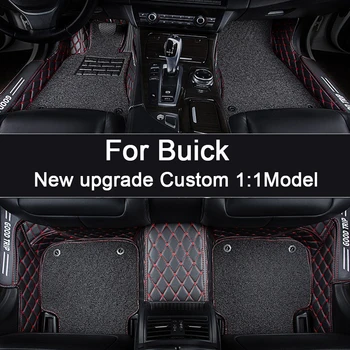 Изготовленные На Заказ Двухслойные Кожаные Автомобильные Коврики Для Buick Excelle Rega Encore Lacrosse Envision GL6 GL8 Auto Carpet Автомобильные Аксессуары