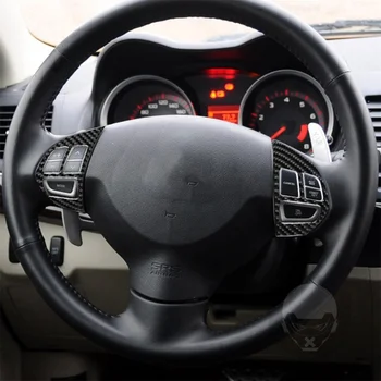 2 шт. для 08-15 Mitsubishi Lancer Кнопка рулевого колеса декоративная наклейка из углеродного волокна
