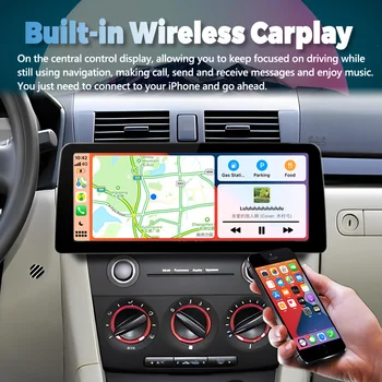 12,3-дюймовый автомобильный видеоплеер с экраном 1920*720, стерео для Mazda 3 2009 2008 2007 Android12, мультимедиа Carplay, GPS-навигация