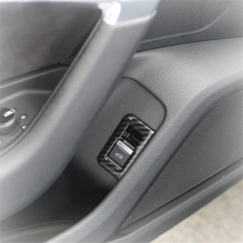 Для Audi A6 C8 2019 2020 2021 ABS Крышка багажника из углеродного волокна Кнопка Управления дверью заднего багажника Переключатель Рамка Крышка Отделка Аксессуары