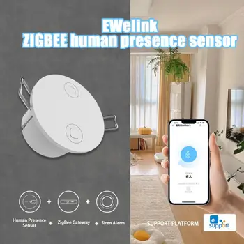 Умный детектор присутствия человека eWeLink ZigBee 5.8G Датчик обнаружения миллиметровых волн Датчик движения для домашней безопасности и экономии энергии