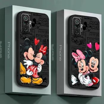 Мягкий Матовый Чехол из ТПУ для Xiaomi Redmi Note 10 Pro 8 7 12 8T 10S 12S 11S 9S 9 10 9T 11 Pro 12 Чехол Disney Mickey Minnie Kiss Cover