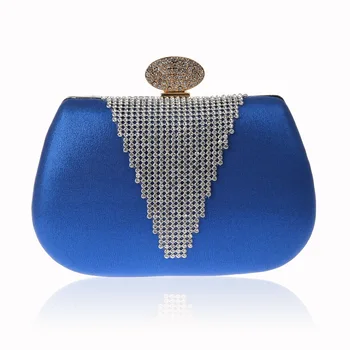 Синяя женская атласная сумка-клатч, сумка через плечо для новобрачных, свадебная вечерняя сумочка, сумочка для вечеринок, косметичка для вечеринок, новинка 0997