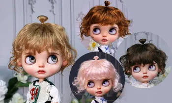 Имитация волос куклы Blythes укладывается в стильный рулон размером 1/6 от 9 до 11 дюймов с небольшим искусственным париком из мохера 