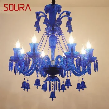 Хрустальная Подвесная лампа в роскошном стиле SOURA Европейская Свеча Художественная Гостиная Ресторан Спальня Вилла Люстра