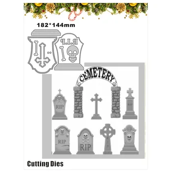 Новая форма для тиснения надгробий в форме креста на кладбище 2021 г. Металлические штампы для резки для декоративного скрапбукинга, изготовления открыток для альбомов