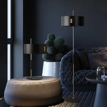 Современный торшер из черного металла E27, напольный светильник Lustre Luminarias для кабинета, Декор дивана, Светильники, Светодиодные лампы в помещении