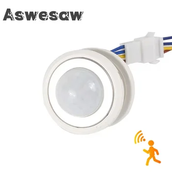Aswesaw Выключатель Света PIR Датчик Детектор Smart Switch LED 110V 220V PIR Инфракрасный Датчик Движения Переключатель Автоматического Включения Выключения Высокое качество