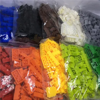 300 или 500 шт. /лот Объемные строительные блоки одноцветные 15 цветов Дополнительно Детские игрушки Совместимы с игрушками Lego для детей