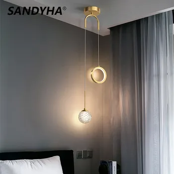 SANDYHA современный минималистский творческий люстра звездное искусство подвесной светильник роскошные исследование длинной линии спальня прикроватный Малый подвесной светильник