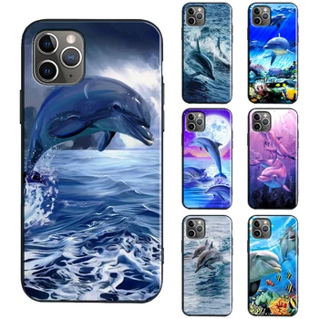 Милый чехол Dolphin Ocean для iPhone 13 12 mini 11 14 Pro Max 6S 7 8 Plus X XR XS Max SE 2020 TPU Cover Coque