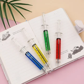 Многоцветная новинка, Шариковая ручка в форме иглы для шприца, креативный стиль, игольчатая ручка, Офисная Школьная канцелярская ручка, Шариковая игла для шприца