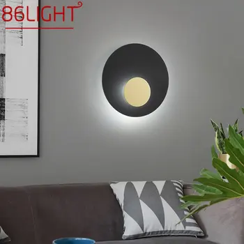 Современный светодиодный настенный светильник 86LIGHT, креативный интерьер, простые черные бра для декора дома, гостиной, спальни, коридора