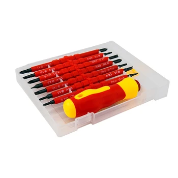 Набор отверток с изоляцией VDE и ручкой-тестером Из красной и черной хромованадиевой стали, Ручные инструменты для электриков