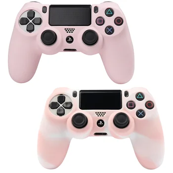 Розовый мягкий силиконовый защитный чехол для джойстика PS4 Slim Pro, кожный чехол для контроллера, аксессуары для видеоигр