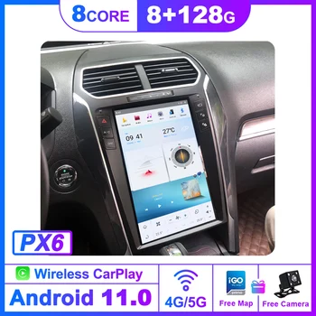 128 Г Радио Tesla Для Ford Explorer Android 11 мультимедийное Автомобильное радио Для Ford Explorer 2011-2019 GPS Навигация Стерео авторадио