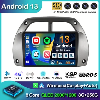Автомагнитола Android 13 Carplay для Toyota RAV4 RAV 4 2001-2006 Навигация GPS Мультимедиа видеоплеер Головное устройство 4G 2Din стерео DSP