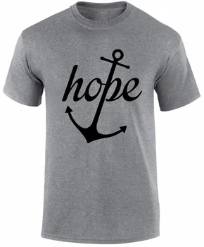 Новая модная брендовая одежда, футболка с круглым вырезом и коротким рукавом, Якорь надежды, Религиозная Библейская футболка со слоганом Евангелия Иисуса, мужская футболка с принтом