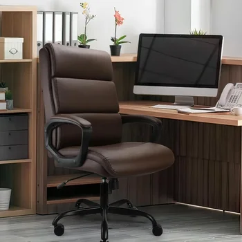 Компьютерное кресло с обивкой из клееной кожи, Игровое Офисное кресло на колесиках, Эргономичная Удобная мебель