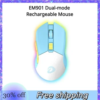 Версия с двухрежимным перезаряжаемым Движком Мыши EM901 с Подставкой для зарядки мыши с подсветкой RGB, тонкая и легкая игровая мышь для киберспорта