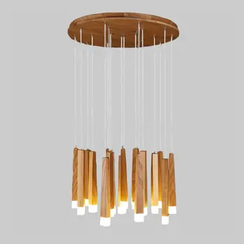 Современные деревянные подвесные светильники Креативный минималистичный подвесной светильник для столовой, кухонный остров, обеденный стол, подвесная лампа