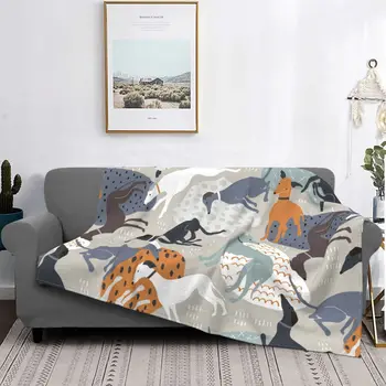 Борзые Фланелевые Одеяла Подарок для Животных Любителю Собак Одеяло для Кровати Автомобиля Легкое Тонкое Одеяло для Спальни