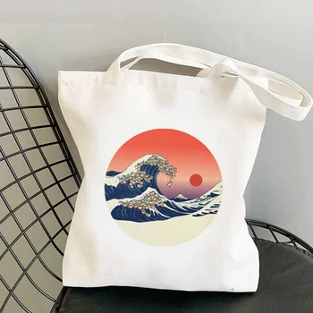 хозяйственная сумка Great Wave Vaporwave эко-хлопчатобумажная джутовая сумка многоразового использования сумка для покупок bolsa compra ecobag sac tissu